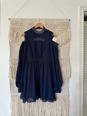 Acler Aslan Open Back Navy Dress NWT